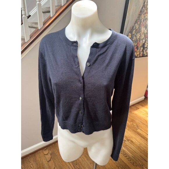 J Crew Featherweight cashmere cardigan navy blue size small - Picture 1 of 4